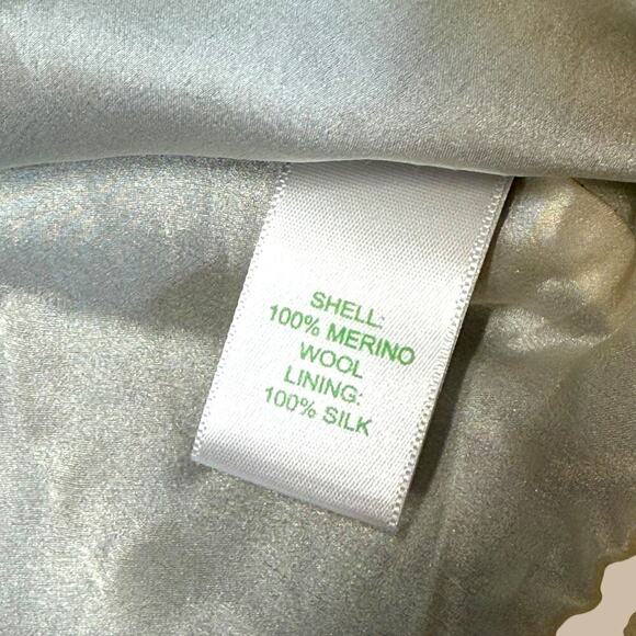 Lilly Pulitzer Navy Cream Merino Wool Silk Lined Knit Cardigan Sweater Large - Picture 5 of 13
